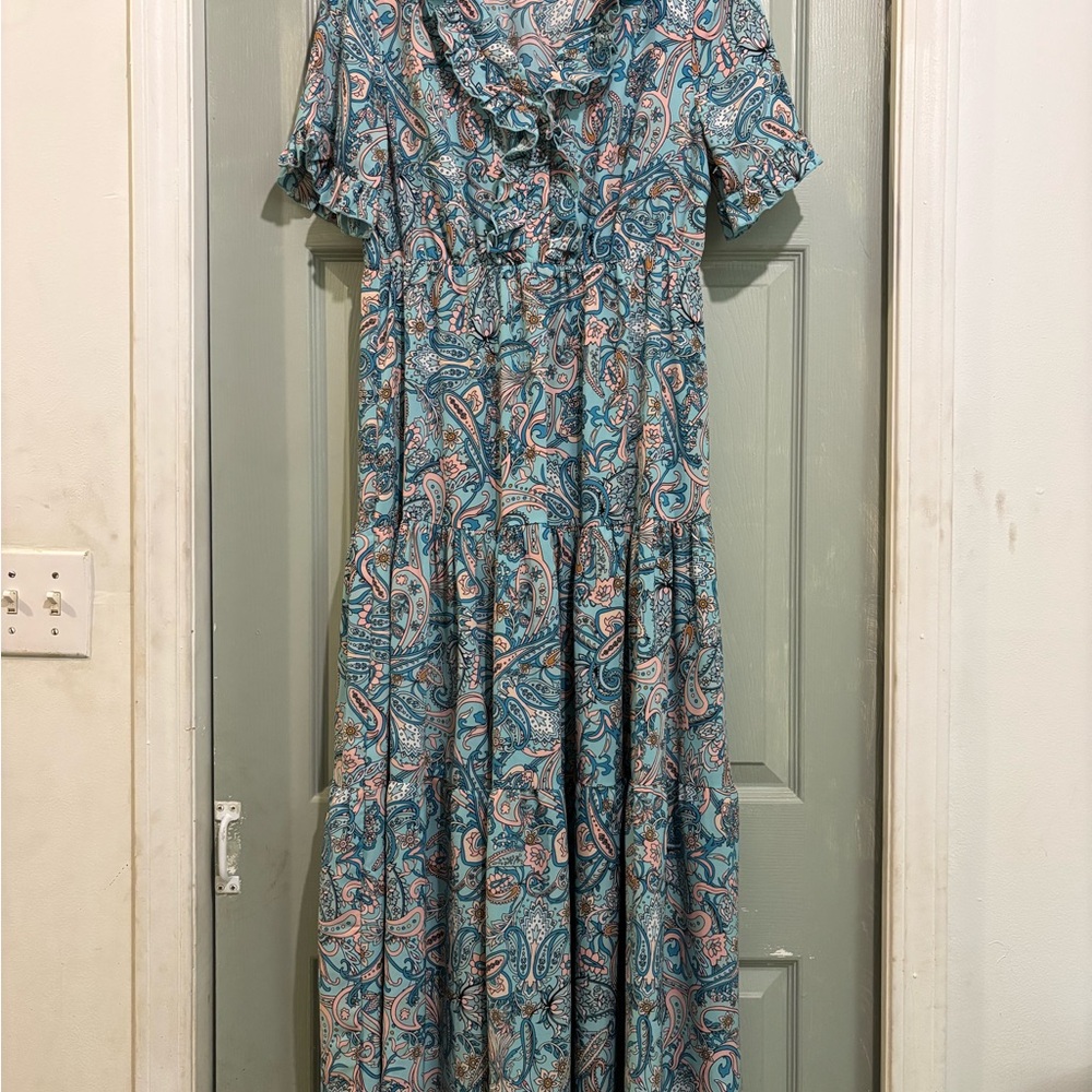 Paisley Print Maxi Dress